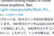 【朗報】トンガ大噴火、冷夏にならない模様「SO2排出量はピナツボ山噴火のわずか0.3％」
