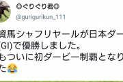 ぐりぐり君「出資馬シャフリヤールがダービーで優勝しました。私もついに初ダービー制覇となりました」