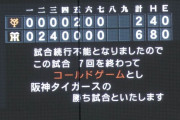 甲子園、中断なしで突然の降雨コールド！原監督は審判に抗議