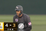 岡大海、二死満塁から走者一掃タイムリー2ベースきたぁぁぁぁあ！！ロッテあっという間に1点差！！