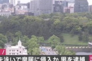 【速報】皇居のお堀を泳ぎ皇居側に渡ったとして男を現行犯逮捕
