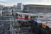 【画像】阪神車庫で電車が脱線、社員けが