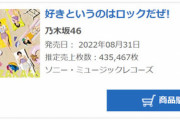 【乃木坂46】『好きというのはロックだぜ！』初日43.5万枚を売り上げ前作『Actually...』から大幅アップ！