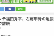 ロッテ福田、右肩甲骨を骨折