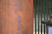 奈良市の世界遺産・春日大社の柱　中国語で落書きされる