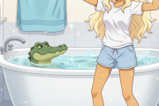 【緊急】ワイのお風呂に「ワニ」が出現ww
