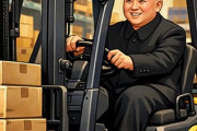 金正恩、フォークリフトを運転する