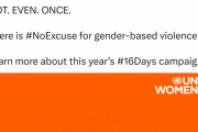 国連広報センター「た　っ　た　一　度　で　あ　ろ　う　と　女性に対する # 暴力に言い訳なし」