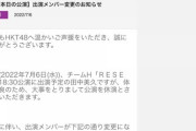 田中美久、体調不良のため本日の公演を休演