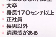 【画像】婚活女子「“普通の男性”の条件がこちら」