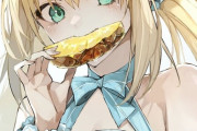 【FGO】水着姿でパイン食べてるキャストリア！　冷やしパイン美味しいです！