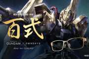 機動戦士Zガンダムに登場するモビルスーツ「百式」とのコラボメガネが登場…ゴールドのコーティング！