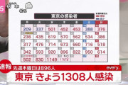 【悲報】 東京+1308