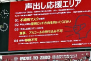 サッカーJリーグが声出し実験の結果報告 →クラスター起こらず　収容人数の制限緩和を政府に働きかけへ