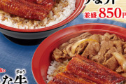 【朗報】すき家さん、「うな丼」「うな牛」の販売開始へ…水質検査など１０回の検査でウナギの衛生管理は万全！