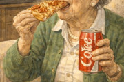 アメリカ映画観てたらおばあちゃんがコーラ飲みながらピザ食ってたりしてビビる。