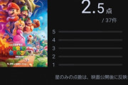 映画マリオ、日本で大不評。Yahoo映画レビュー2.5点  [4/20]