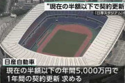 日産「お金ないからスタジアムのネーミングライツ契約を半額以下で更新させて😭」