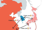 外国人「これが東アジアの相関図、日中韓は仲が悪い＆台湾は日本大好き」