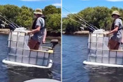 【動画あり】雨水タンクで釣り用のボートを自作した猛者釣り人が発見される　オーストラリア