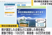 「宮崎県移住者に100万円支援」　相談300件も申請はゼロ