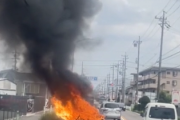 愛知の県道でランボルギーニが炎上　「1年以内に車検を通してたのに」