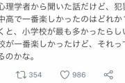 【速報】心理学者「小学生が一番楽しかった奴はヤバいです」