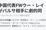 中国代表FWウー・レイがバルサ相手に劇的同点弾！（海外の反応）