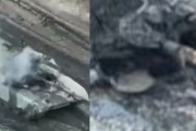 撃破されたT-90M戦車、ハッチを開けて運転してたところにAT-4対戦車弾が飛び込んだ？！