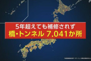 老朽インフラ増加 補修されていない橋やトンネル 7000か所余