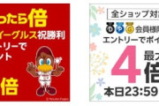 楽天市場｢ポイント最大4倍 ご愛顧感謝デー｣と｢野球勝利ポイント2倍｣を開始