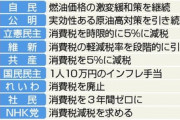 野党｢消費税下げるで｣ 与党｢消費税の引き下げはしない｣←これで与党に投票する奴ｗｗｗｗ