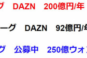 ◆放映権料◆Ｊリーグ200億/年 タイリーグ92億円/年 Ｋリーグ250億ウォン/年(´・ω・`)