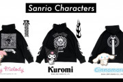 「サンリオ」×「KRY clothing」シナモンやマイメロがブラックなロックスタイルに！