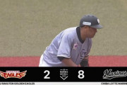 安田・井上連続2ベースで8点目！ロッテ早くも二桁安打達成！