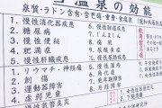 温泉の効能「疲労回復・皮膚病に効きます」←ほーん　「糖尿病・高血圧にも効きます」←ファッ？！