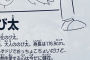 野比のび太の身長176.9センチwwwwww