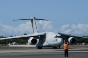 空自C-2輸送機がハワイのヒッカム統合基地に到着…米空軍C-17グローブマスターIIIと相互運用訓練へ！