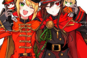 【FGO】軍服ネロちゃま＆ノッブイラスト！！　お互いの人形持ってるの可愛いです！！
