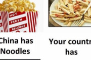 アメリカ「ポップコーン!」イタリア「パスタ!」中国「麺料理!」お前らの国の代表は何？