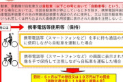自転車「注意義務違反」から『犯罪』に　スマホを手に持って運転したら一発アウト！