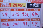 【悲報】日本、東京だけで+2848