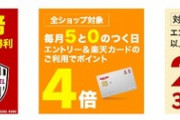 楽天スーパーセール中の楽天市場､サッカー部勝利で全ショップ2倍を開催