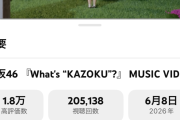 森田センターWhat”s KAZOKU、MV再生数坂道史上最低記録を樹立！