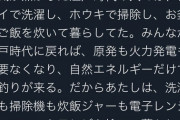 Twitter民「皆で江戸時代の生活に戻れば原発必要ない。私は家電全部捨てて江戸時代の生活してます」