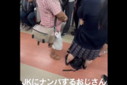 【悲報】クネクネするジジイ、電車内でJKをナンパするｗｗｗｗ