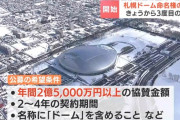 札幌ドーム、命名権公募　年2億5000万円以上が条件