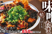 かつや、鯖(さば)とロースの味噌たまカツ丼 850円(税込935円) を発売
