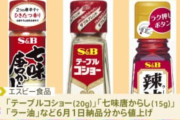 【悲報】エスビー食品が『コショー』『ラー油』など191品目が値上げ、終わった･･･