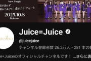 【YouTubeチャンネル登録者数】Juice=Juice→26.2万人、アップフロント→26.1万人、アンジュルム→22.9万人【盛れ！ミ・アモーレ】